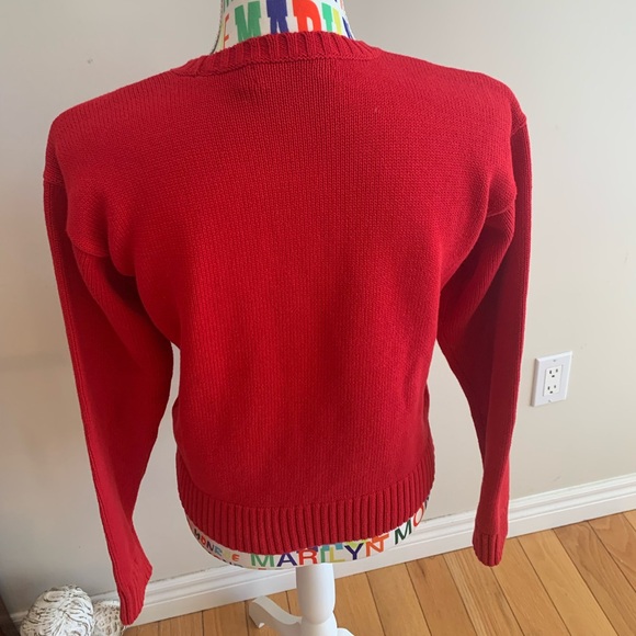 NWOT Ralph Lauren Red and Gold Crest 100% Cotton Sweater - Picture 8 of 12